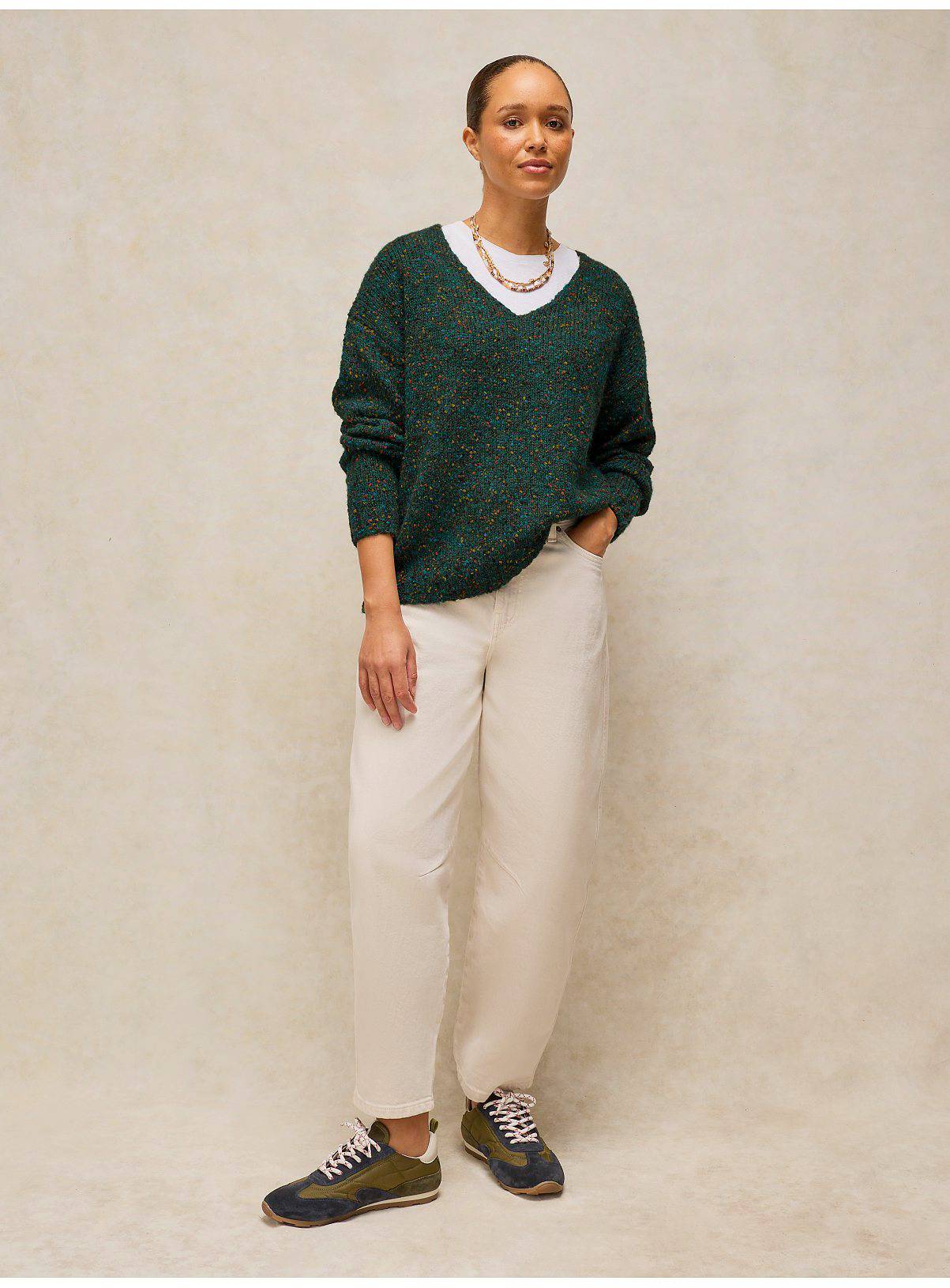 WHITE STUFF Texture V Neck Jumper 18 - Image 3